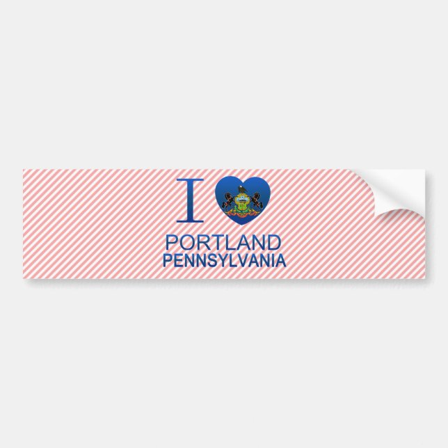 I Liebe Portland, PA Autoaufkleber (Vorne)