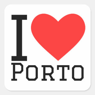 I Liebe Porto Quadratischer Aufkleber