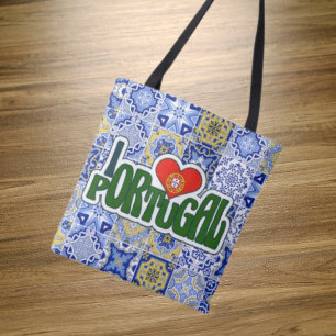 I Liebe Portugal Blue Tiles Shopping Bag