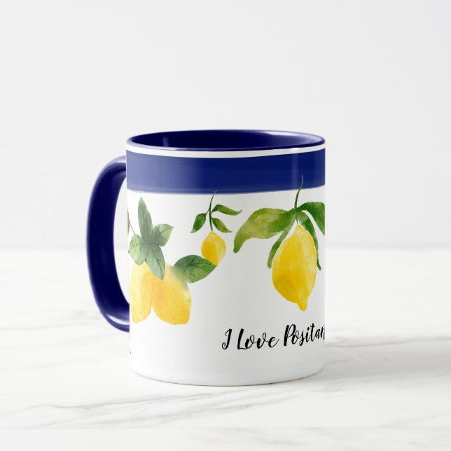 I Liebe Positano Tasse Lemons Tile Amalfi Küste (Vorderseite Links)