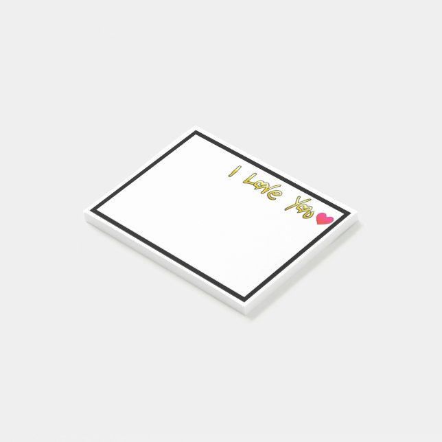 I Liebe Post-it Klebezettel (angewinkelt)