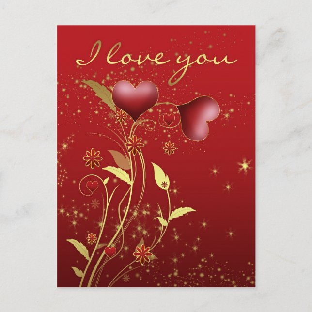 I Liebe Postkarte - Effekt mit Postkarte (Vorderseite)