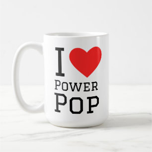 I Liebe Power Pop Quadrat Aufkleber Kaffeetasse