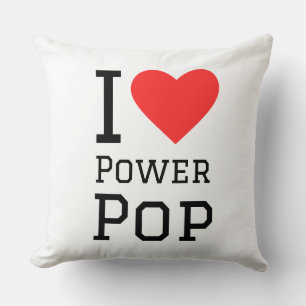 I Liebe Power Pop Quadrat Aufkleber Kissen