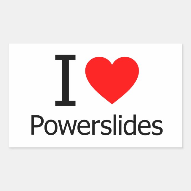 I Liebe Powerslide Rechteckiger Aufkleber (Vorderseite)