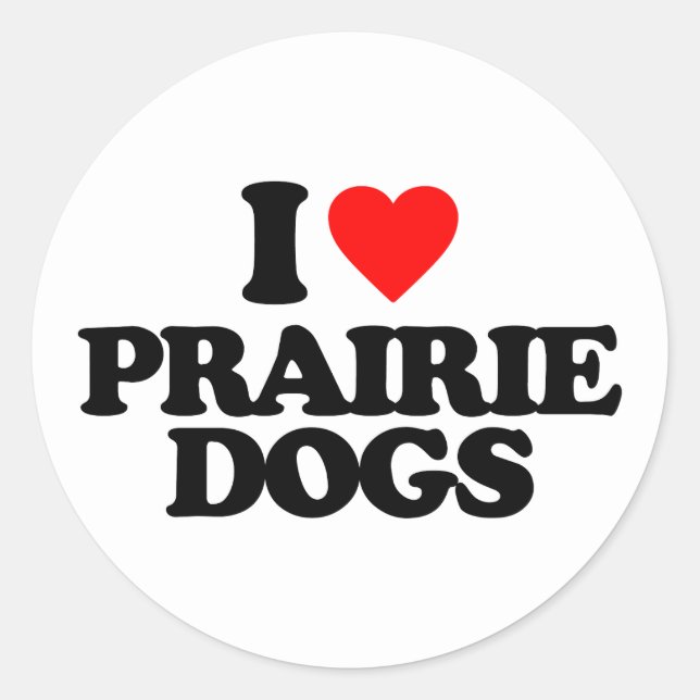 I LIEBE PRAIRIE HUNGS RUNDER AUFKLEBER (Vorderseite)