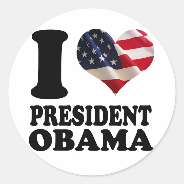 I Liebe Präsident Obama Sticker (Vorderseite)