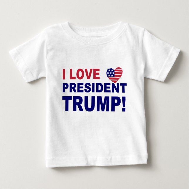 I Liebe Präsident Trump Baby T-shirt (Vorderseite)