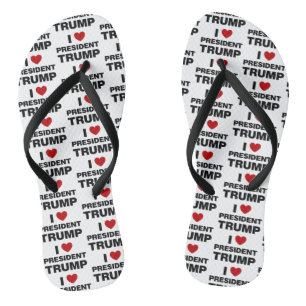 I Liebe Präsident Trump Herz Flip Flops