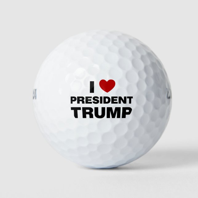 I Liebe Präsident Trump Herz Golfball (Vorderseite)