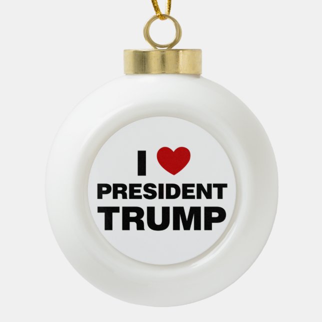 I Liebe Präsident Trump Herz Keramik Kugel-Ornament (Vorderseite)