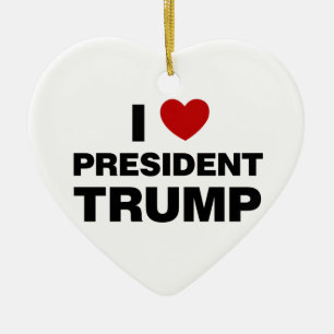 I Liebe Präsident Trump Herz Keramik Ornament