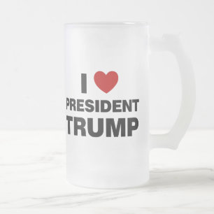 I Liebe Präsident Trump Herz Mattglas Bierglas
