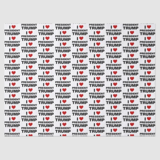 I Liebe Präsident Trump Herz Seidenpapier (Vorderseite)