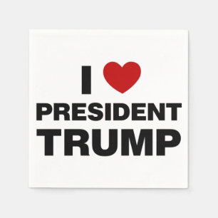 I Liebe Präsident Trump Herz Serviette