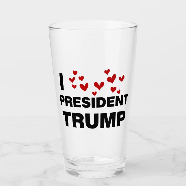 I Liebe Präsident Trump hört Glas (Vorderseite)