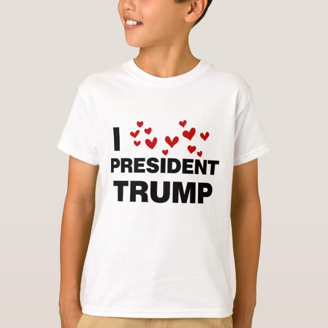 I Liebe Präsident Trump hört T-Shirt (Vorderseite)