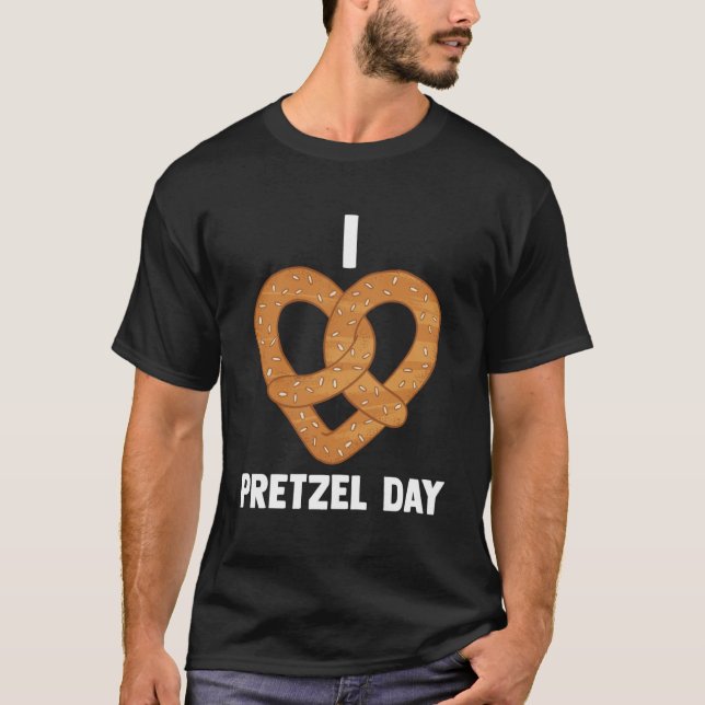 I Liebe Pretzel Day Sweet Knot Chocolate German Fo T-Shirt (Vorderseite)