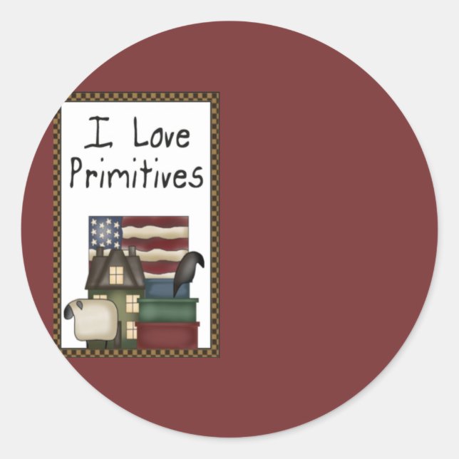 I Liebe Primitive Stickers (Vorderseite)