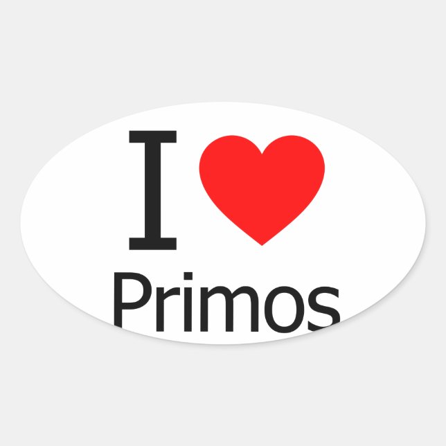 I Liebe Primos Ovaler Aufkleber (Vorderseite)