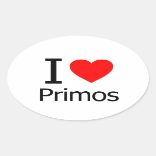 I Liebe Primos Ovaler Aufkleber