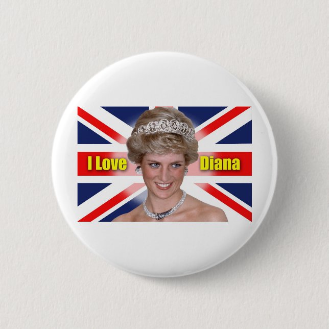 I Liebe Princess Diana Button (Vorderseite)