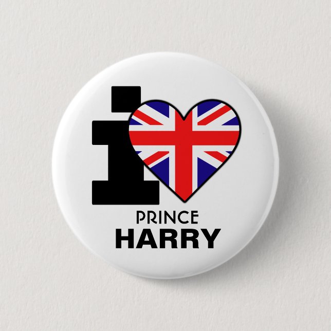 I Liebe-Prinz Harry Button (Vorderseite)