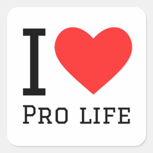 I Liebe Pro Life Quadratischer Aufkleber