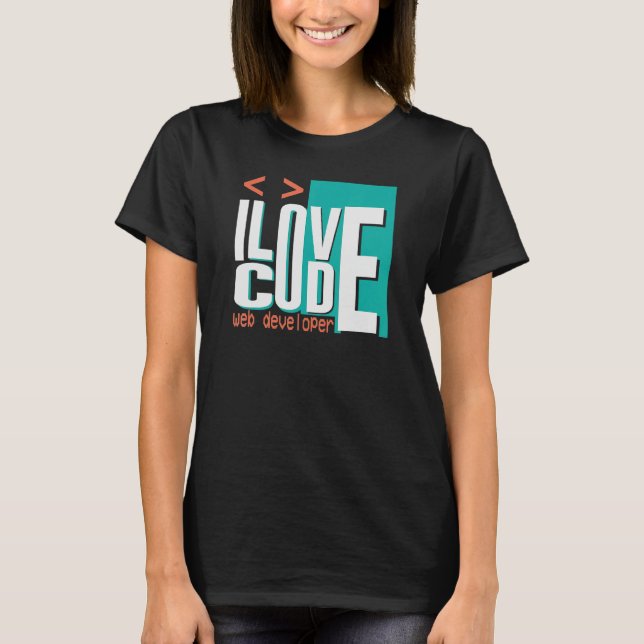I Liebe-Programmierer-Webentwickler T-Shirt (Vorderseite)