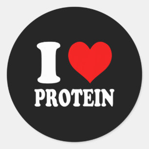 I Liebe Protein 1 Runder Aufkleber