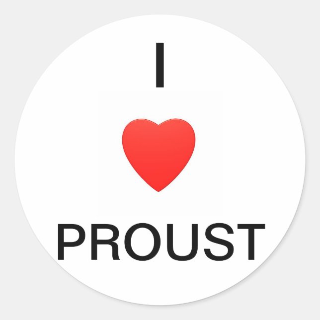I Liebe Proust Runder Aufkleber (Vorderseite)