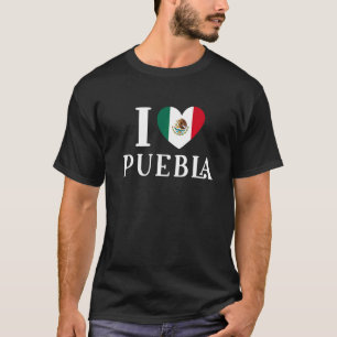 I Liebe Puebla Heart Mexico Flag 1 T-Shirt