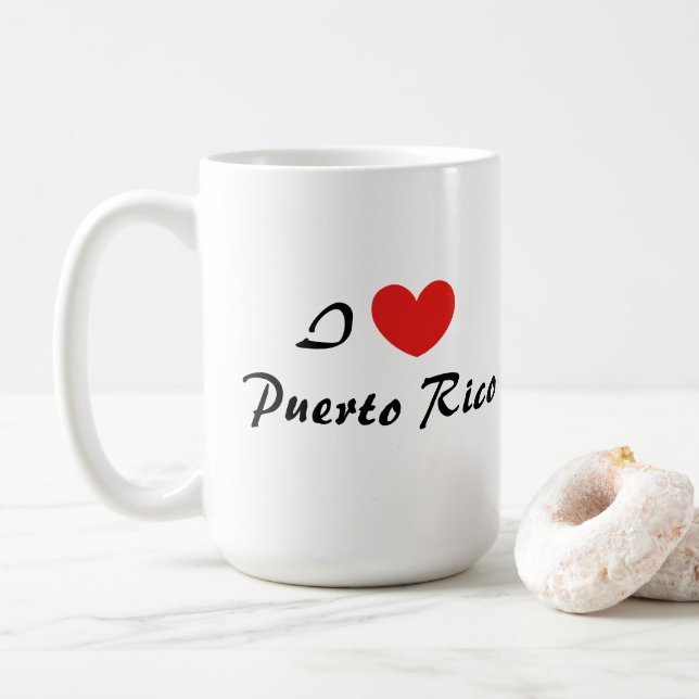 I Liebe Puerto Rico Herztypografie Kaffeemaschine  Kaffeetasse (Mit Donut)