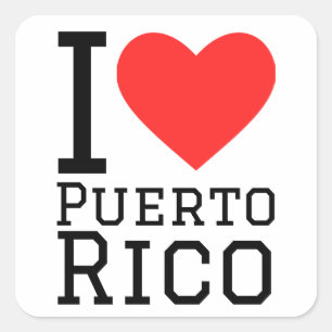 I Liebe Puerto Rico Quadratischer Aufkleber