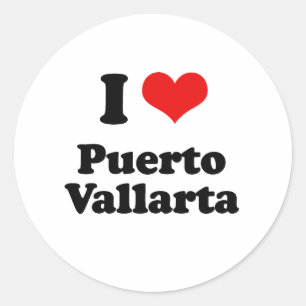 I Liebe Puerto Vallarta Tshirt Runder Aufkleber