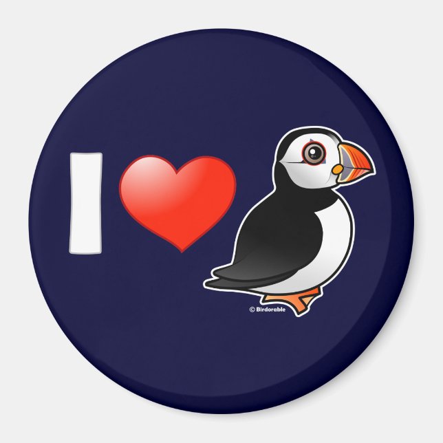 I Liebe Puffins Magnet (Vorne)