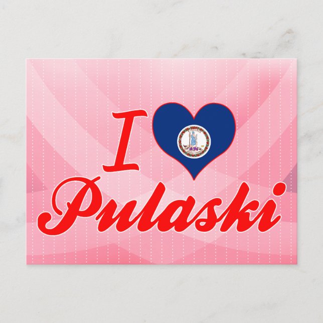 I Liebe Pulaski, Virginia Postkarte (Vorderseite)