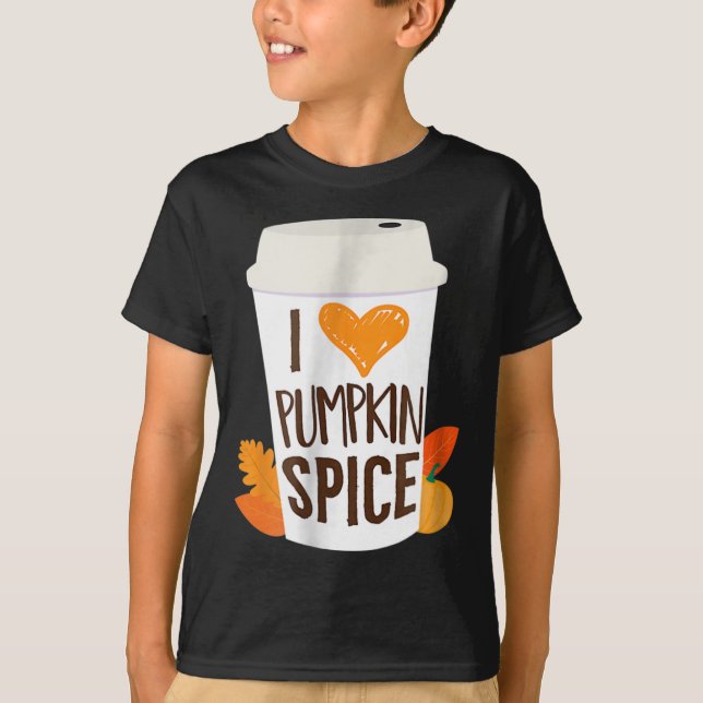 I Liebe Pumpkin Gewürzkaffee Herbstsaison PS T-Shirt (Vorderseite)