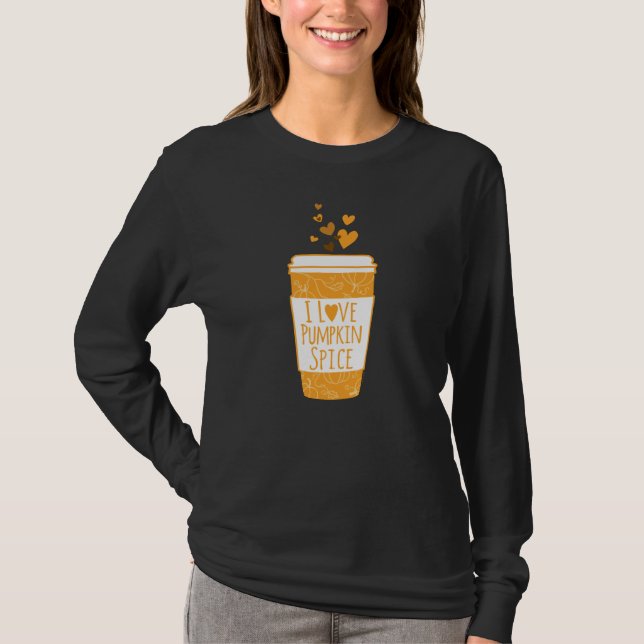 I Liebe Pumpkin Gewürzkaffee T-Shirt (Vorderseite)