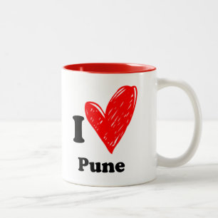 I Liebe Pune Zweifarbige Tasse