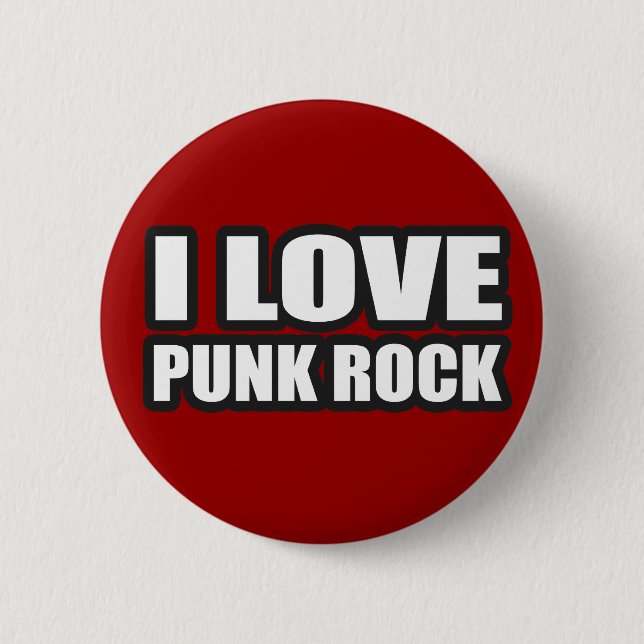 I LIEBE-PUNKfelsen für die Punkmädchen Typen Button (Vorderseite)