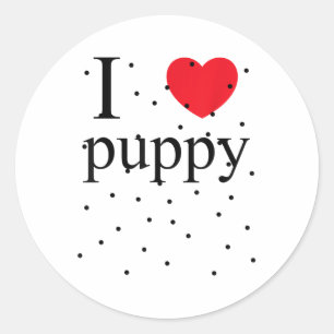 I Liebe Puppy Shirt Dog Besitzer des Hauses Adopti Runder Aufkleber