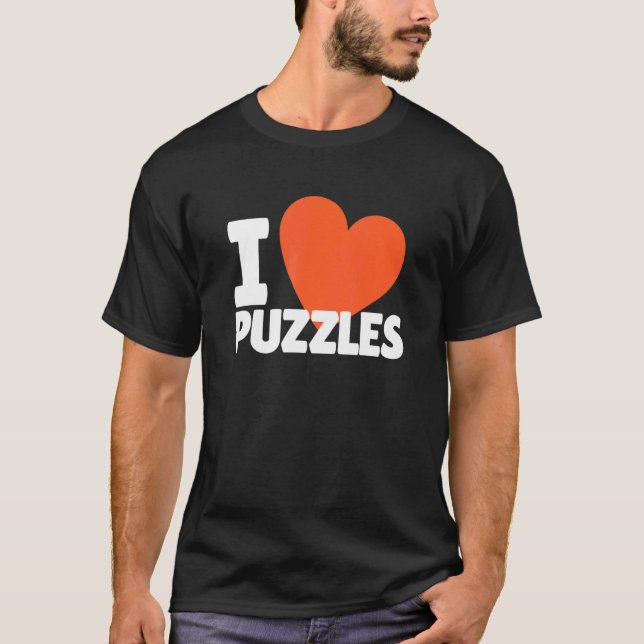 I Liebe Puzzles Herzpuzzles T-Shirt (Vorderseite)