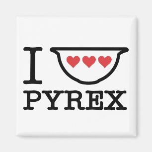 I Liebe Pyrex - Bowl mischen mit Herz (schwarz) Magnet