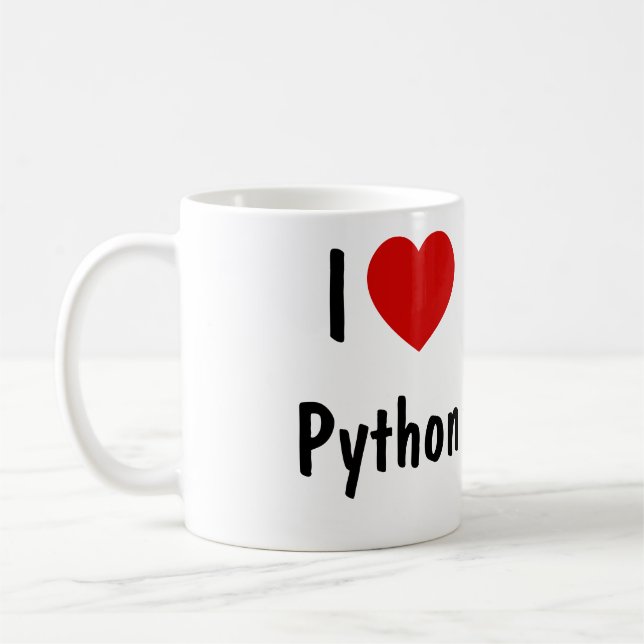 I Liebe Python Programmierung Tasse (Links)