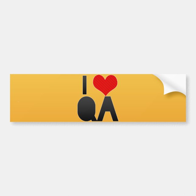 I Liebe QA Autoaufkleber (Vorne)