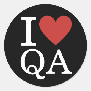 I ❤️ Liebe QA Qualitätssicherung Mitarbeiter CUSTO Runder Aufkleber