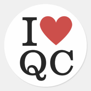 I ❤️ Liebe QC Qualität Kontrolle Mitarbeiter CUSTO Runder Aufkleber