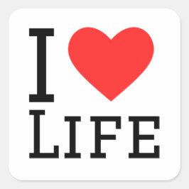 I LIEBE QUADRATISCHER AUFKLEBER