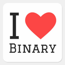 I LIEBE QUADRATISCHER AUFKLEBER